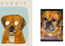 draw your dog portrait drinking coffee with name